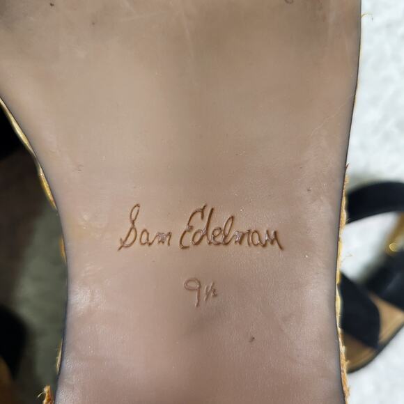 Sam Edelman April Platform Wedge Espadrille Sandal black size 9.5 - Picture 6 of 6